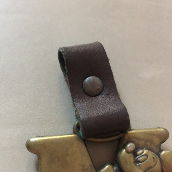 Disney “M” charm/ key ring brass color with brown leather loop. - Picture 6 of 8